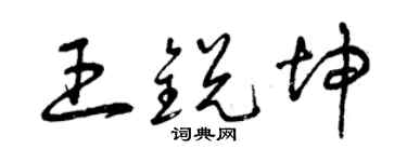 曾慶福王銳坤草書個性簽名怎么寫