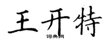 丁謙王開特楷書個性簽名怎么寫
