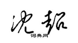 梁錦英沈超草書個性簽名怎么寫