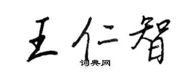 王正良王仁智行書個性簽名怎么寫