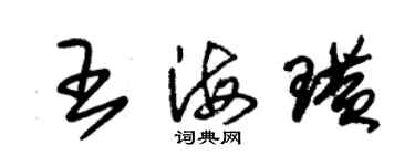 朱錫榮王海璜草書個性簽名怎么寫