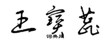 曾慶福王寶蕊草書個性簽名怎么寫