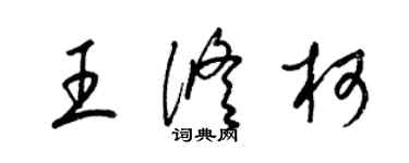 梁錦英王修柯草書個性簽名怎么寫