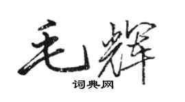 駱恆光毛輝行書個性簽名怎么寫