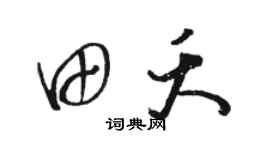 駱恆光田夭草書個性簽名怎么寫