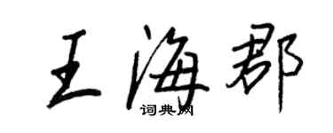 王正良王海郡行書個性簽名怎么寫