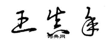 曾慶福王真年草書個性簽名怎么寫