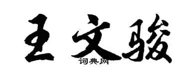 胡問遂王文駿行書個性簽名怎么寫