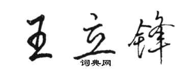 駱恆光王立鋒行書個性簽名怎么寫