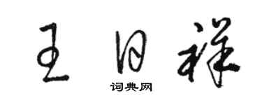 駱恆光王日祥草書個性簽名怎么寫