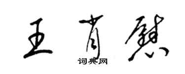 梁錦英王肖慰草書個性簽名怎么寫