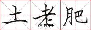 駱恆光土老肥楷書怎么寫
