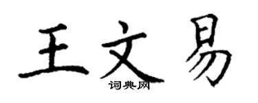 丁謙王文易楷書個性簽名怎么寫
