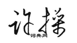 駱恆光許操草書個性簽名怎么寫