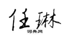 王正良任琳行書個性簽名怎么寫