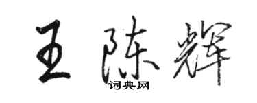 駱恆光王陳輝行書個性簽名怎么寫