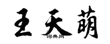 胡問遂王天萌行書個性簽名怎么寫