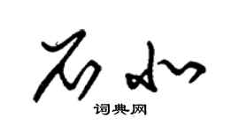 朱錫榮石北草書個性簽名怎么寫