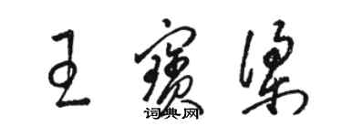 駱恆光王寶梁草書個性簽名怎么寫