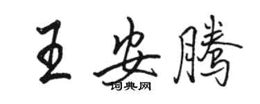 駱恆光王安騰行書個性簽名怎么寫