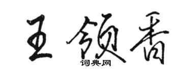駱恆光王領香行書個性簽名怎么寫