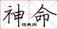 駱恆光神命楷書怎么寫