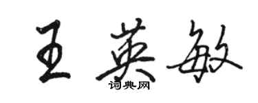 駱恆光王英敏行書個性簽名怎么寫