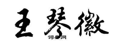 胡問遂王琴徽行書個性簽名怎么寫