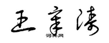 曾慶福王章濤草書個性簽名怎么寫