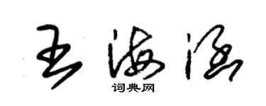 朱錫榮王海涵草書個性簽名怎么寫