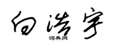 朱錫榮向浩宇草書個性簽名怎么寫