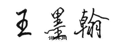 駱恆光王墨翰行書個性簽名怎么寫