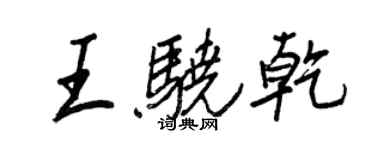王正良王驍乾行書個性簽名怎么寫