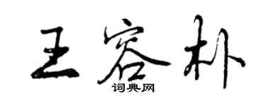 曾慶福王容朴行書個性簽名怎么寫