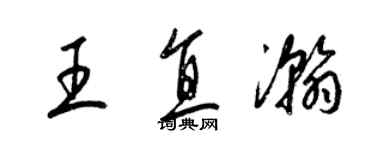 梁錦英王直瀚草書個性簽名怎么寫