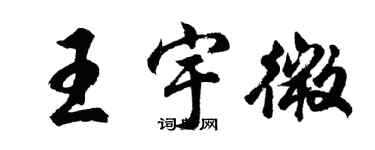 胡問遂王宇微行書個性簽名怎么寫