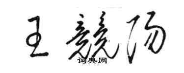 駱恆光王競陽草書個性簽名怎么寫