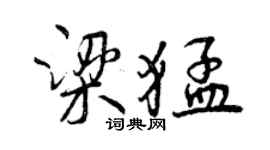 曾慶福梁猛行書個性簽名怎么寫
