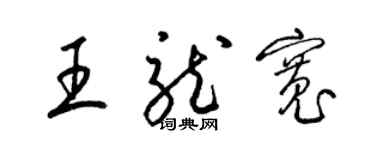 梁錦英王龍寬草書個性簽名怎么寫