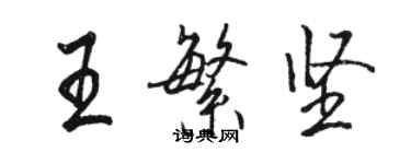 駱恆光王繁堅行書個性簽名怎么寫