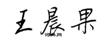 王正良王晨果行書個性簽名怎么寫