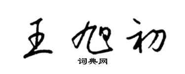 梁錦英王旭初草書個性簽名怎么寫