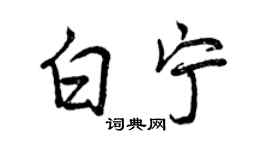 曾慶福白寧行書個性簽名怎么寫