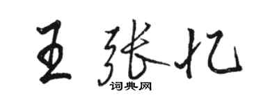 駱恆光王張憶行書個性簽名怎么寫