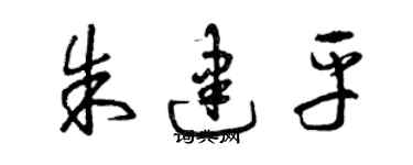 曾慶福朱建平草書個性簽名怎么寫