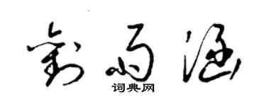 梁錦英劉雨涵草書個性簽名怎么寫