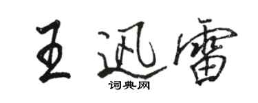 駱恆光王迅雷行書個性簽名怎么寫