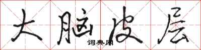 駱恆光大腦皮層行書怎么寫