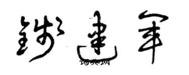 曾慶福錢建軍草書個性簽名怎么寫