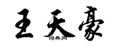 胡問遂王天豪行書個性簽名怎么寫